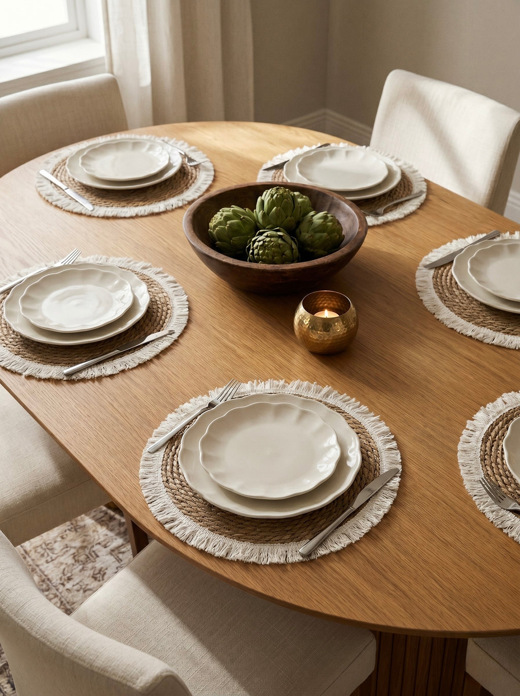 Natural placemat set of 6
