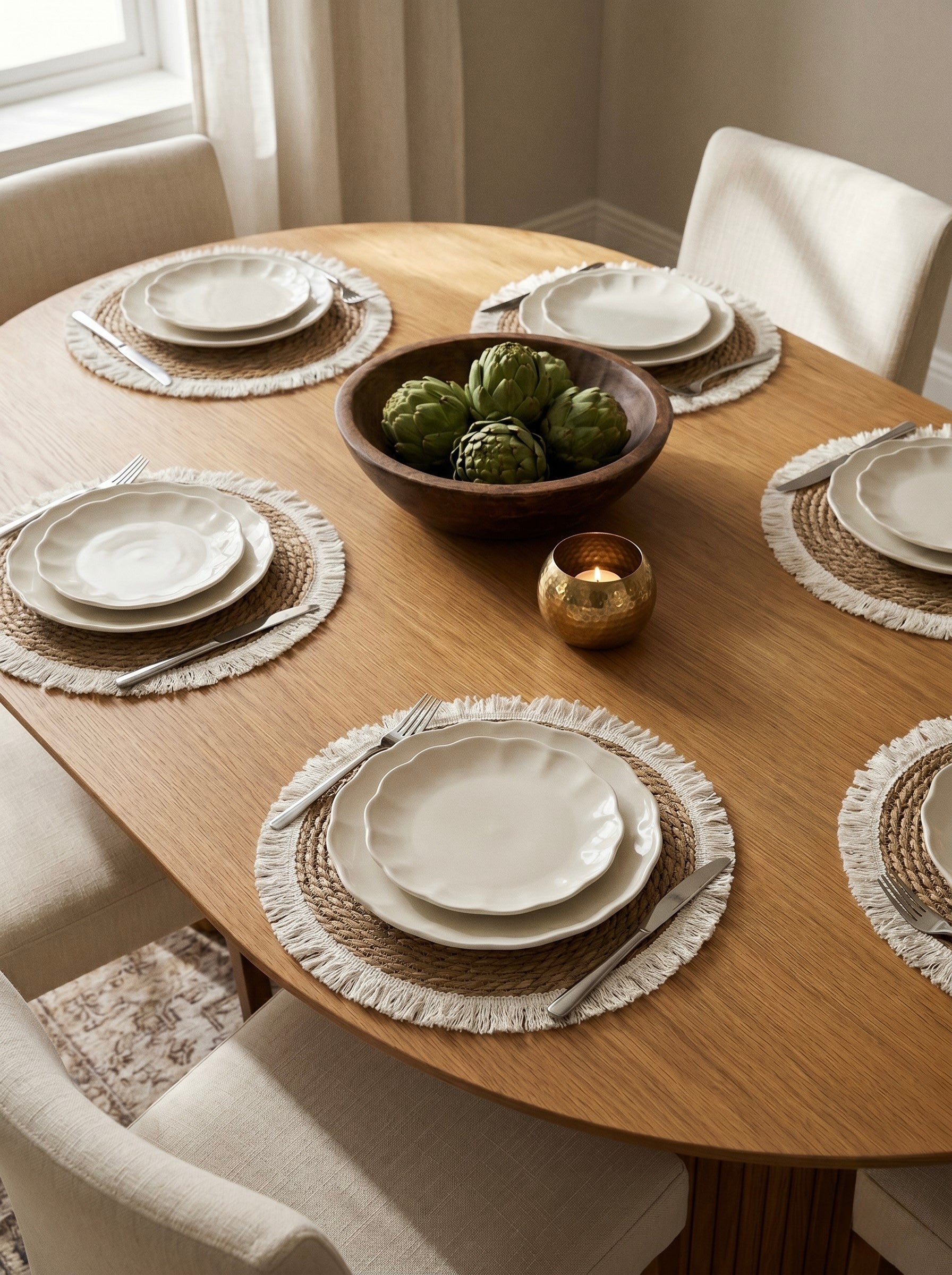 Natural placemat set of 6