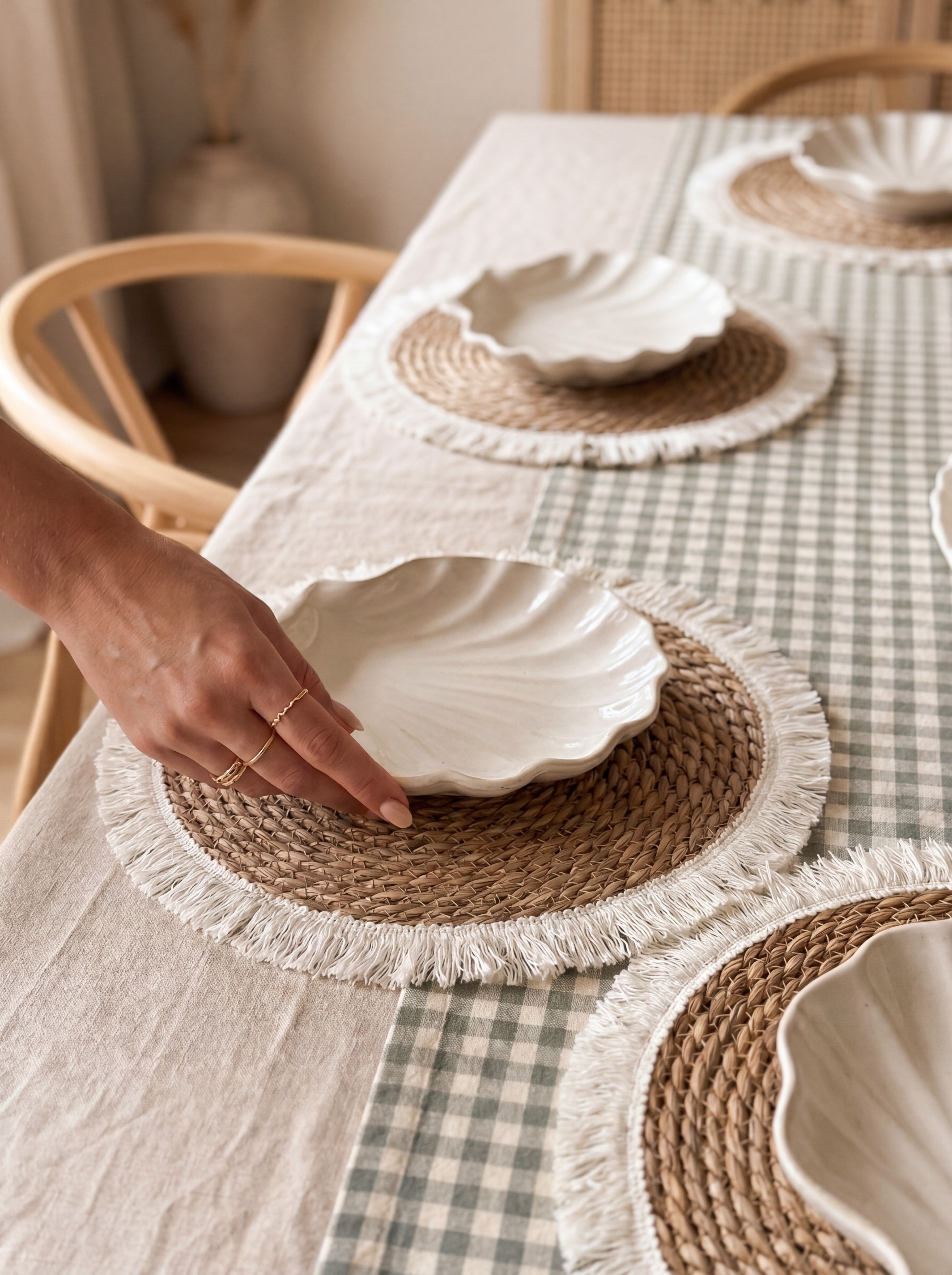 Natural placemat set of 8
